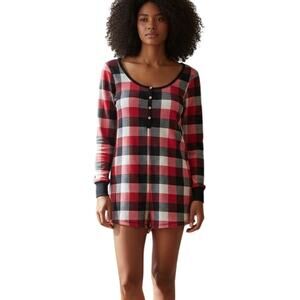 Joe Boxer Women's Long Sleeve Shorts Romper One Piece, Size M
